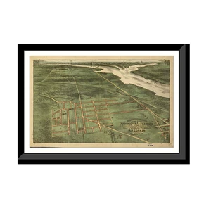 Panoramic Map - Alexandria, Virginia, 1890 - Bird's Eye View Print
