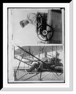 Historic Framed Print, Arbre in No. 3 Biplane at Reims,  17-7/8" x 21-7/8"