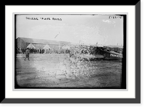 Historic Framed Print, College plane races,  17-7/8" x 21-7/8"