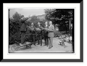 Historic Framed Print, Men singing,  17-7/8" x 21-7/8"