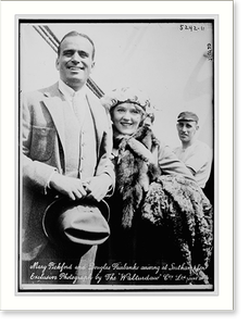 Historic Photo Print - Mary Pickford & Doug Fairbanks arrive
