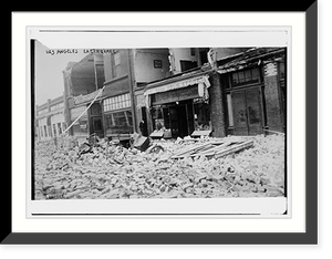 Historic Framed Print, Los Angeles Earthquake,  17-7/8" x 21-7/8"