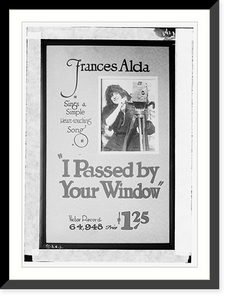Historic Framed Print, Poster: Victor. Frances Alda sings,  17-7/8" x 21-7/8"