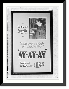 Historic Framed Print, Poster: Victor. Zanelli sings,  17-7/8" x 21-7/8"