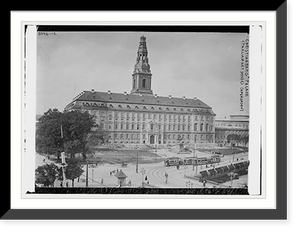 Historic Framed Print, Chrisianborg Palace, Copenhagen (Parliament House),  17-7/8" x 21-7/8"