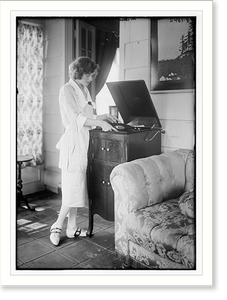 Historic Photo Print - Miller playing record - Historic Wall Art Gift