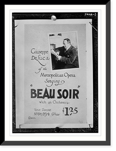 Historic Framed Print, Victor Poster : De Luca sings,  17-7/8" x 21-7/8"