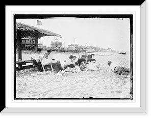 Historic Framed Print, On beach, Belmar,  17-7/8" x 21-7/8"