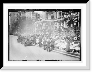 Historic Framed Print, Olympic Athletes Reception, crowd at City Hall, New York,  17-7/8" x 21-7/8"