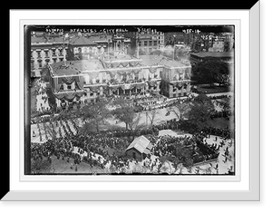 Historic Framed Print, Olympic Athletes Reception, crowd at City Hall, New York - 2,  17-7/8" x 21-7/8"