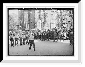 Historic Framed Print, Labor Day Parade, marchers and equestrian reviewers, New York,  17-7/8" x 21-7/8"