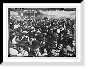 Historic Framed Print, Crowd to hear Taft, at railroad station, Muscatine, Iowa,  17-7/8" x 21-7/8"