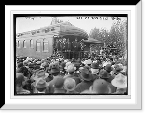 Historic Framed Print, Taft on campaign train at Redfield,  17-7/8" x 21-7/8"
