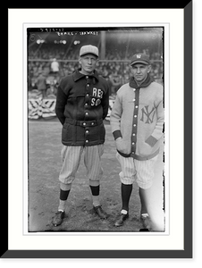 Historic Framed Print, Ehmke (Bosox) & Shawkey (Yanks), 4/18/1924,  17-7/8" x 21-7/8"