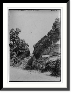 Geo. Wash. profile, Bethlehem, natural rock formation, Antique Print