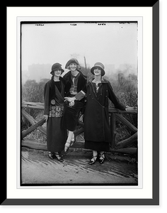 Historic Framed Print, Duncan girls (Margo, Lisa & Anna),  17-7/8" x 21-7/8"