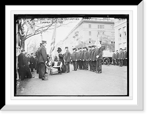 Historic Framed Print, Mrs. McClellan, wife of Mayor, decorating honor men of N.Y. Fire Dept., New York,  17-7/8" x 21-7/8"