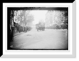 Historic Framed Print, Fire Dept. Exhibition, fire engine, New York,  17-7/8" x 21-7/8"