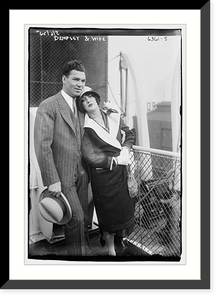 Historic Framed Print, Jack Dempsey & wife,  17-7/8" x 21-7/8"