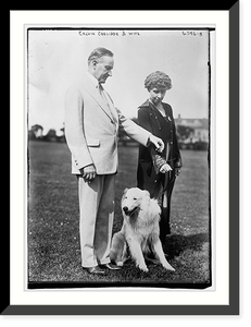 Historic Framed Print, Calv. Coolidge & wife,  17-7/8" x 21-7/8"