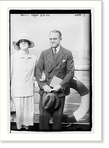 Vintage Americana Print - Basil Dean & wife - Antique Wall Decor Print