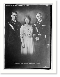 Vintage Photo Print - King & Queen of Denmark & sons