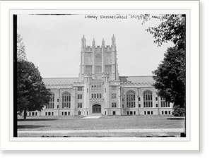 Vintage Building Photo - Library Vassar College, Kadel Photo.Kadel Photo
