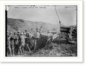 Vintage Photo Print - British clearing ground for Howitzer