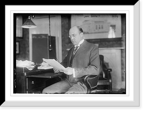 Historic Framed Print, John Barrett, seated at desk,  17-7/8" x 21-7/8"