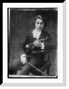 Historic Framed Print, Eddie Brown, seated, with violin,  17-7/8" x 21-7/8"