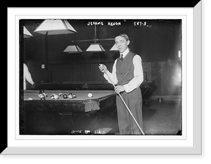 Historic Framed Print, Jerome Keogh, at pool table - 2,  17-7/8" x 21-7/8"