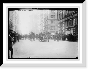 Historic Framed Print, Taft Parade, leading auto and equestrians, New York,  17-7/8" x 21-7/8"