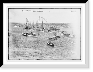 Historic Framed Print, Boats on river during race, New London, Conn.,  17-7/8" x 21-7/8"