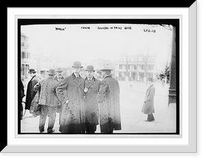 Historic Framed Print, Darrin and White, counsel in Hains case, outside courthouse, Flushing, N.Y.,  17-7/8" x 21-7/8"