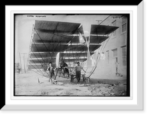 Historic Framed Print, Zerbe aeroplane, on ground,  17-7/8" x 21-7/8"