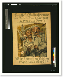 Deutsche Volksspende zum Ankauf von Lesestoff fuumlr Heer und Flotte. Max Antlers, Antique Print