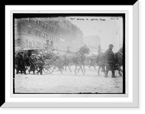 Historic Framed Print, Taft in carriage driving to Capitol for inauguration, Washington, D.C.,  17-7/8" x 21-7/8"