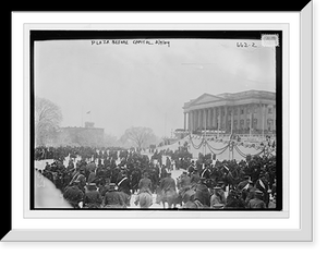 Historic Framed Print, Taft Inauguration, crowd in plaza before Capitol, Washington, D.C,  17-7/8" x 21-7/8"