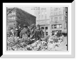 Historic Framed Print, Easter Flower Market, Union Square, New York,  17-7/8" x 21-7/8"