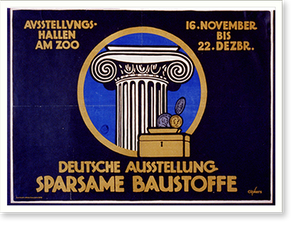 Deutsche Ausstellung Sparsame Baustoffe. Ausstellungshallen am Zoo 16. November bis 22 Dezbr. Gipkens, Historic Reproduction