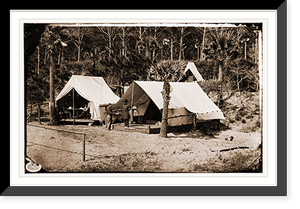 Morris Island South Carolina. General Quincy A. Gillmore in front of his tent - 2, Antique Wall Art