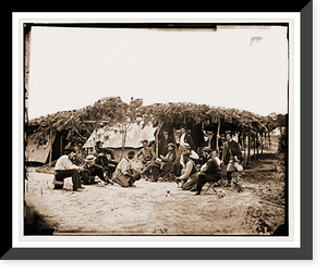 Historic Framed Print, Petersburg Virginia. Cock fighting at Gen. Orlando B. Willcoxs headquarters,  17-7/8" x 21-7/8"
