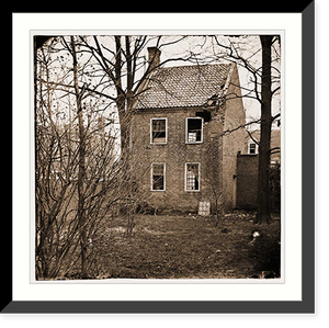 Historic Framed Print, Petersburg Virginia. Damaged house,  17-7/8" x 21-7/8"