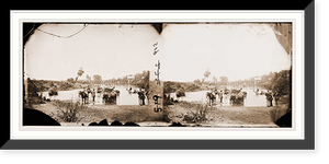 Historic Framed Print, Rappahannock River Virginia. Fugitive Negroes fording the Rappahannock. (During Pop,  17-7/8" x 21-7/8"