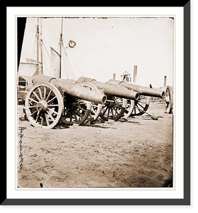 Historic Framed Print, Richmond Virginia. Captured siege gun at Rocketts,  17-7/8" x 21-7/8"