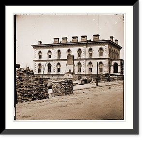 Historic Framed Print, Richmond Virginia. Custom House standing among ruins,  17-7/8" x 21-7/8"