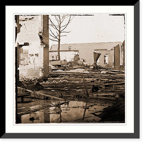 Historic Framed Print, Richmond Virginia. Destroyed Richmond & Petersburg locomotive,  17-7/8" x 21-7/8"
