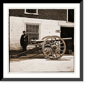 Historic Framed Print, Richmond Virginia. Federal soldier guarding cannon. (Modified 12-pdr. breech-loadin,  17-7/8" x 21-7/8"