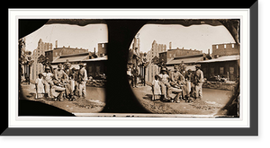 Historic Framed Print, Richmond Virginia. Group of Negroes (Freedmen) by canal,  17-7/8" x 21-7/8"