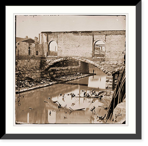 Historic Framed Print, Richmond Virginia. Ruins along the canal,  17-7/8" x 21-7/8"